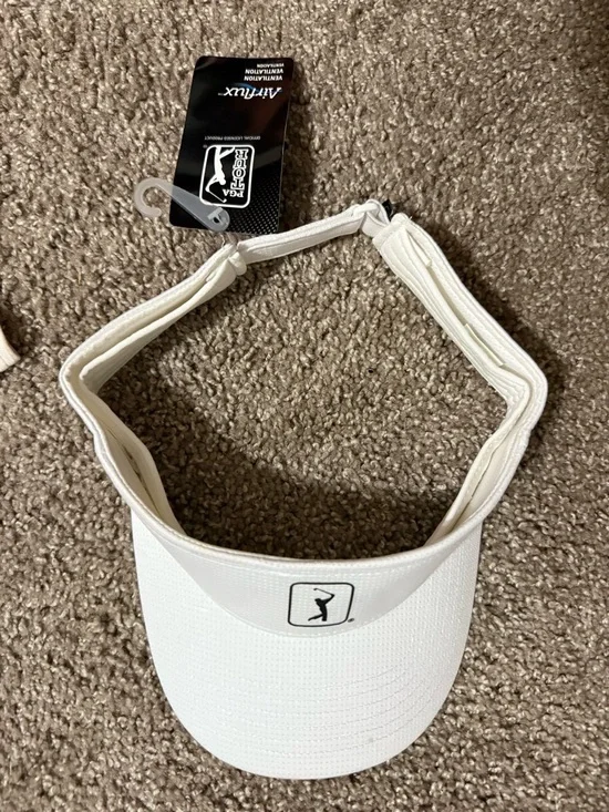 Ariat White Golf Visor with Jumping Golfer Emblem - Picture 2 of 3